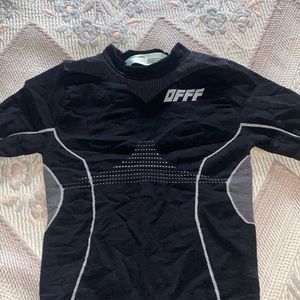 Off-white brand tight swim wear shirt black color